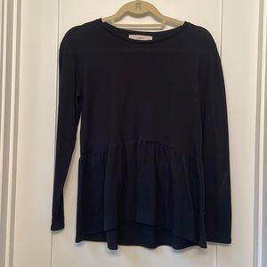 Loft Black Long Sleeve Flowy Top